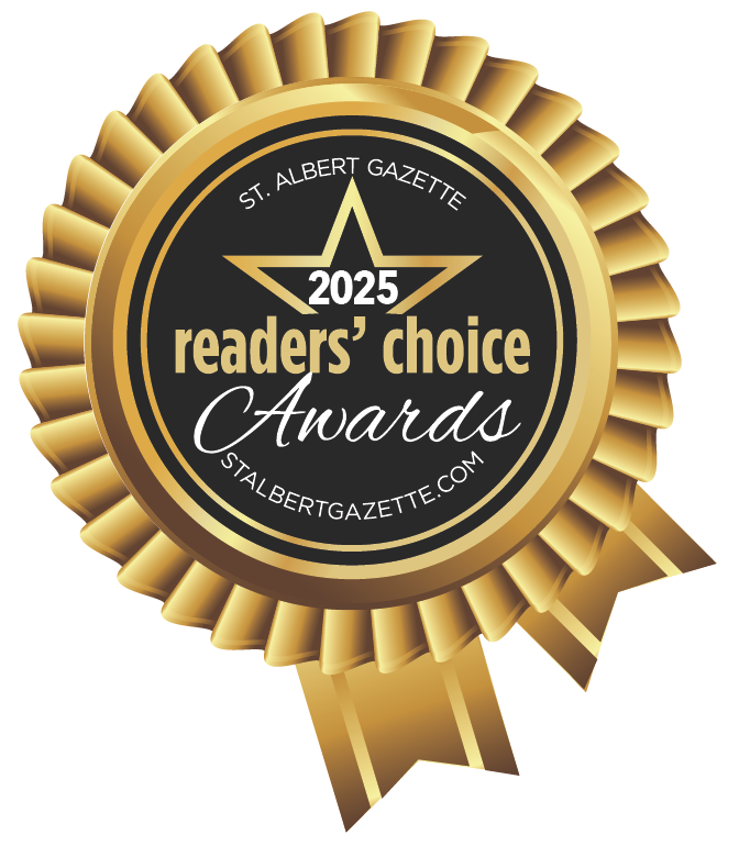 A badge showing Numble is the recipient of the 2025 Readers' Choice Awards from the St. Albert Gazette
